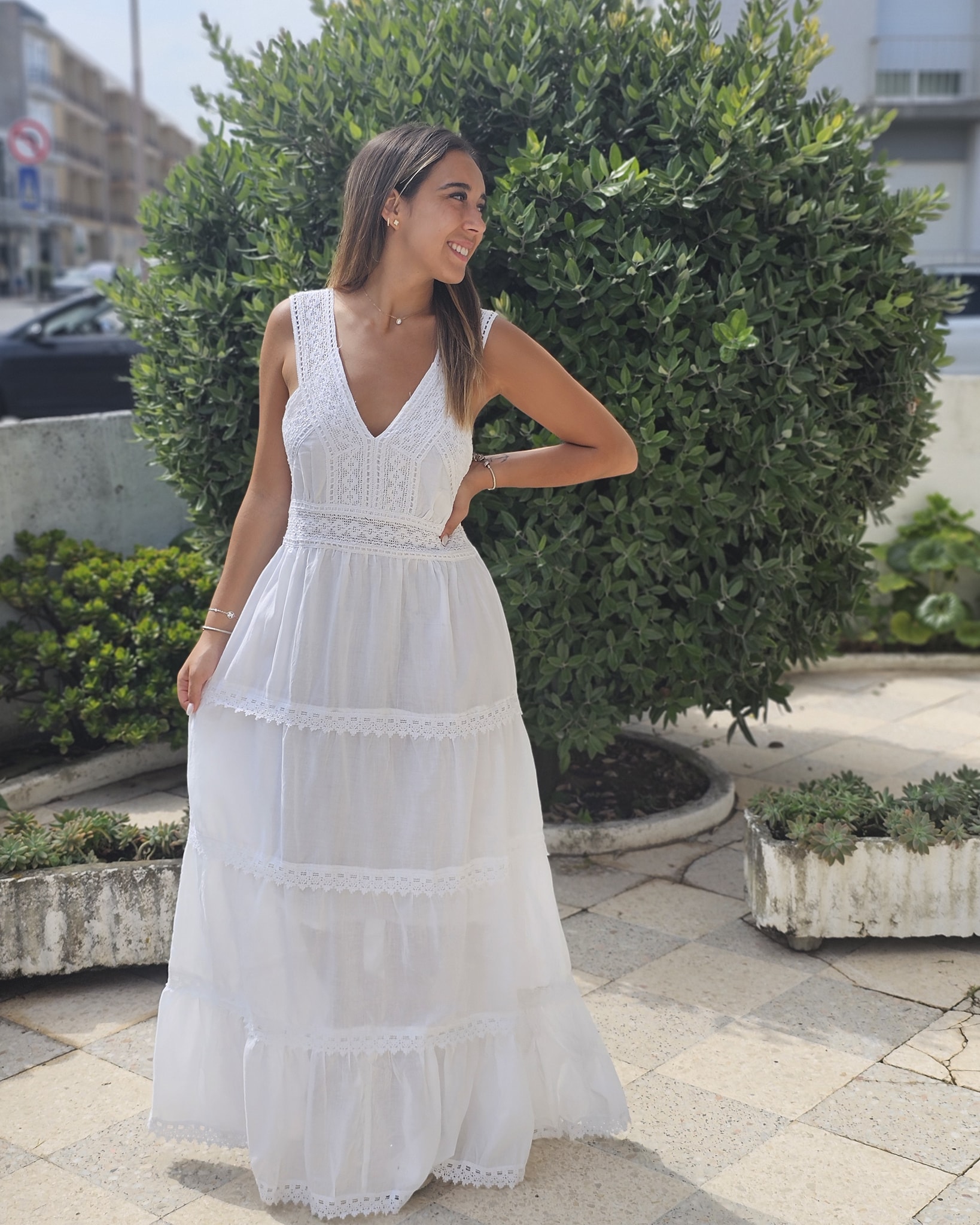 Vestido branco com forro